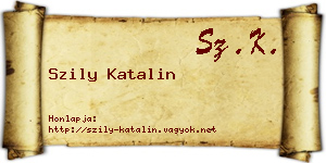 Szily Katalin névjegykártya